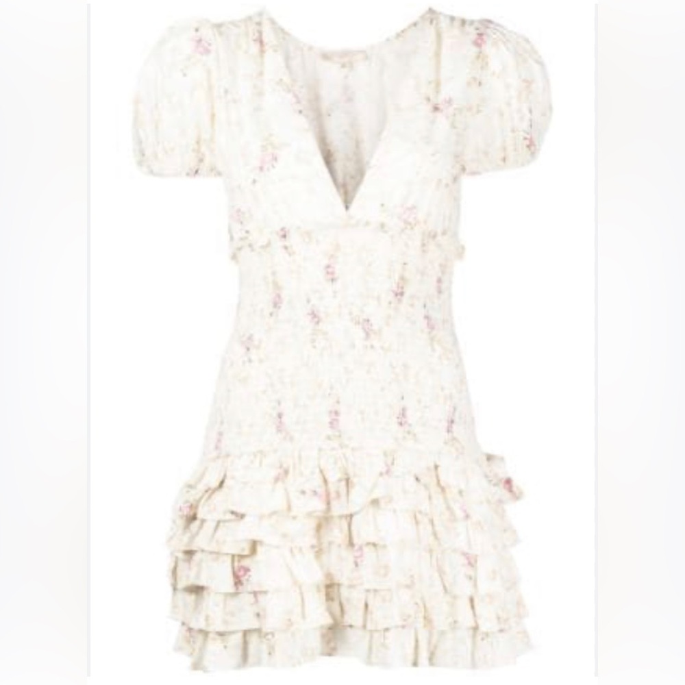 LoveShackFancy floral print ruffled dress
